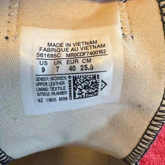 Converse All Star Womens Size 9 Black Leather with Silver Metal Studs - Picture 12 of 13